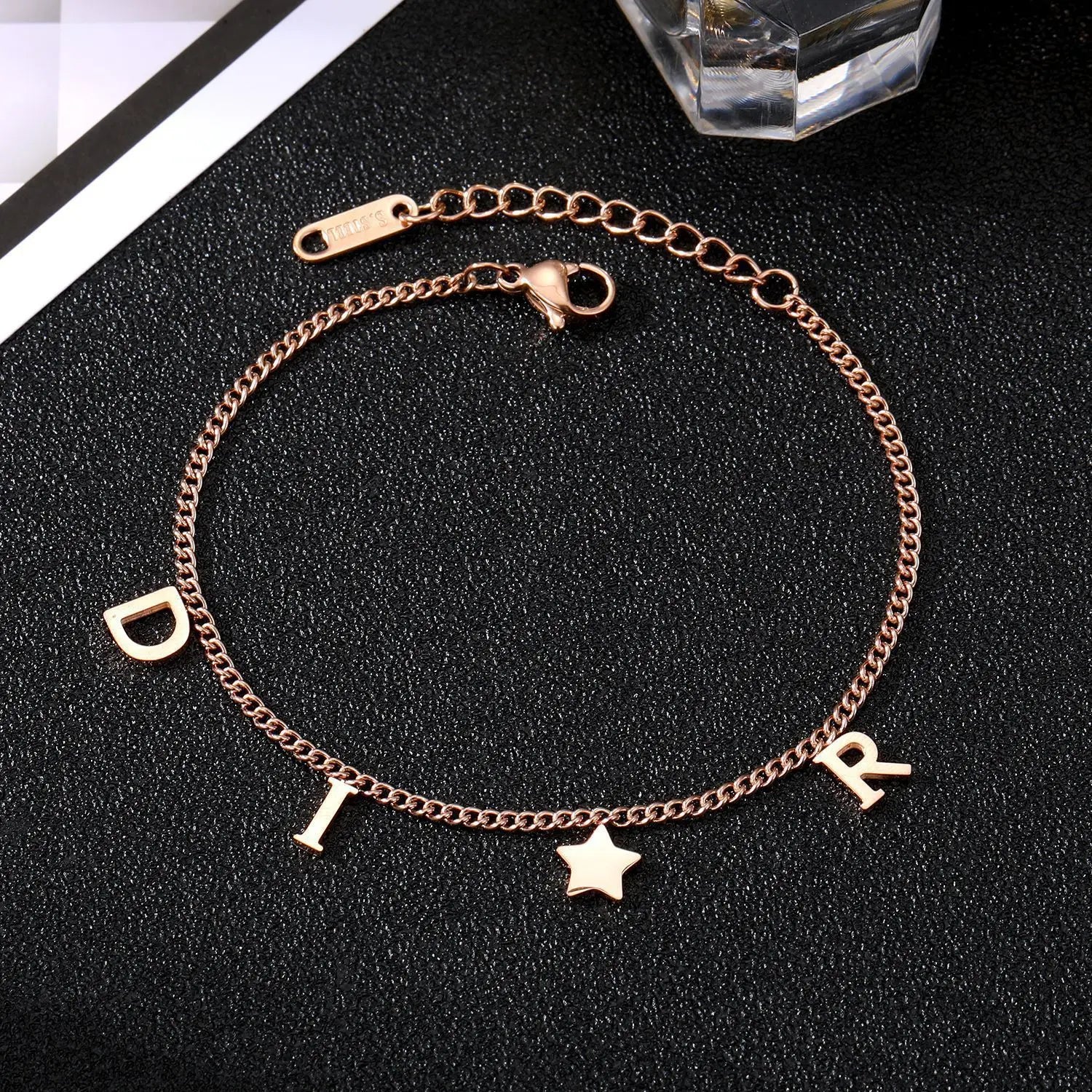 Star & Letter Pendant Bracelet