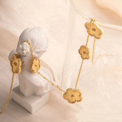 Gold Flower Charm Bracelet