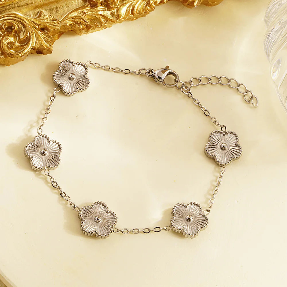 Gold Flower Charm Bracelet