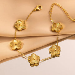 Gold Flower Charm Bracelet