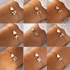 Personalized Heart Letter Bracelet