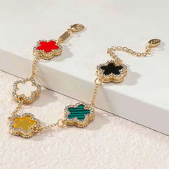 Multicolor Flower Zircon Bracelet