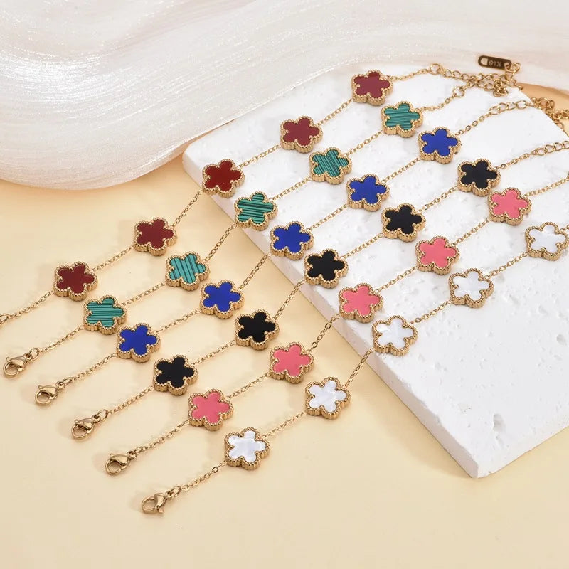 Gold-Plated Clover Bracelet