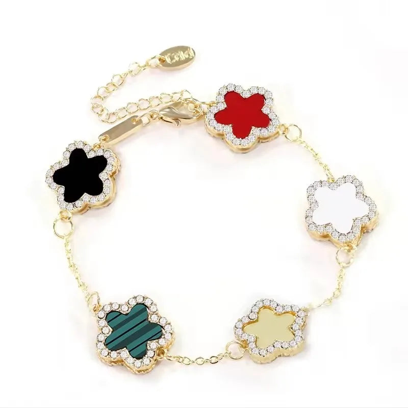 Multicolor Flower Zircon Bracelet